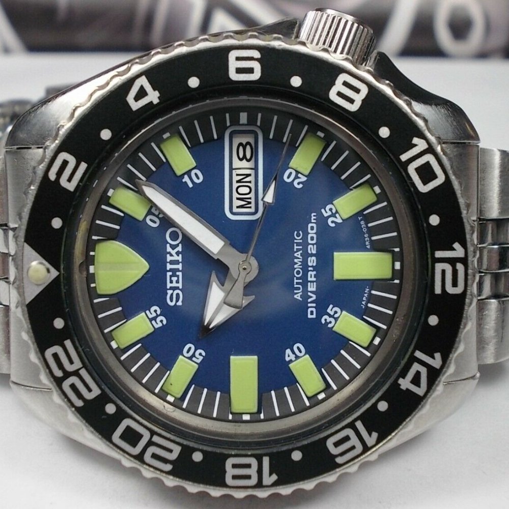 Seiko Skx007 blue monster upgrade automatic men watch